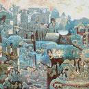 Telxinoe huile sur toile 100x100 cm