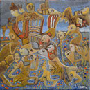 ALADFAR Huile sur toile 20x20 cm