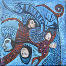 COXA Huile sur toile 20x20 cm