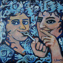 NEKKAR Huile sur toile 20x20 cm