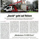 WAZ Pressebericht v. 29.12.2012 "David" geht auf Reisen