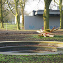 Sicherung während der Neugestaltung des Kant-Parks, Aufnahme-Datum: 25.03.2018