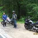 Pause auf der Strecke nach Dinkelsbühl.  Heidi + Michael.