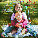 Retrato de dos hermanitas.