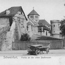 Partie an der westl. Stadtmauer (heute Kaufhof) um 1903 - man beachte den kurzen Turm der Heilig-Geist-Kirche -  - Danke an Michael Kupfer