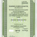 Sammelvorzugaktie ohne Stimmrecht über 20 Vorzugsaktien ohne Stimmrecht, August 1989, Unterschriften: Georg Schäfer (Aufsichtsrat) und Fritz Schäfer (Komplementär)