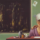 Selbstbildnis mit Rose, 65,5 X 105 cm, 1988, Öl/Tempera, Mischtechnik