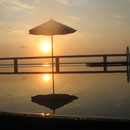 Sonnenuntergang in Samui am Pool eines Freundes