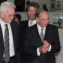 Ministerpräsident Winfried Kretschmann, OB Boris Palmer und Götz Adriani bei der Ausstellungseröffnung "Tübinger Vertrag" am 7.März 2014