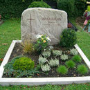 Doppelgrabstein Palisandro Fels Friedhof Elpersdorf