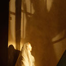 Schattenspiel, am 1. Advent, die Verkündigung an Maria (Milieukrippe in Sankt Maria in Lyskirchen, Foto © lyskirchen)