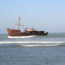 Schiffswrack an der Küste der Westsahara