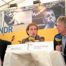 Tag der offenen Tür beim NDR. (die Reaktion des Herrn im Hintergrund hat nichts mit dem Redebeitrag zu tun ...) Quelle: NDR