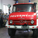 Unimog in der Werkstatt von Fahrmeister Markus Habeler