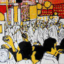"Choreografie der Revolution 5", Mixed Media auf Schichtholz, 38 cm x 38 cm, 2012