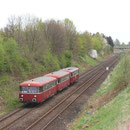 Hier fährt der Schienenbus zwischen Braunschweig und Drütte dem Bahnhof Salzgitter Bad entgegen...
