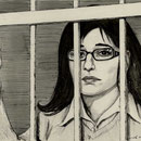 UDIENZA DEL PROCESSO MISSERI, di A.Molino. Ink on paper. Da GENTE, 2011
