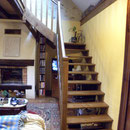 Escalier en chêne avec limon courbe