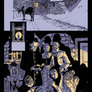 lightbox illustration "christian child burial", bavaria. one meter by two meters.