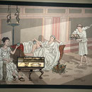 illustration roman with recessed display cases, four meters by two meters.