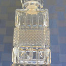 Very rare and elegant Bohemian Czechoslovakia crystal square decanter, diamond cut