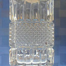 Rare Bohemian Czechoslovakia crystal square decanter, 24%PbO, 4½” pounds!