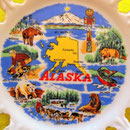 Plato-souvenir del estado de Alaska, de 7¼” de diámetro
