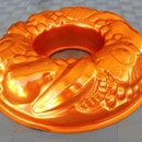 Unmarked copper round fruit ring jelly mold pan 10" in diameter x 2½” deep