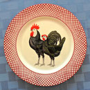 Vintage Devonshire dinner plate rooster hen 70s stunning by Haldon Group