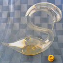 Swan glass liquid holder with stopper 6” tall to top of swan neck