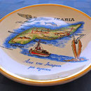 Vintage Ikaria island souvenir collector ceramic plate souvenir wall plate handmade in Glyfada