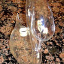 Swan glass liquid holder with stopper 6” tall to top of swan neck