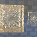 Vintage Bohemian Czech heavy cut square crystal decanter