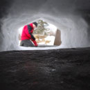 Winter in Kanada: Blick aus dem Iglu.
