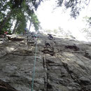 Felsklettern in Kanada: Hochbetrieb an der Wand.