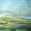 “Wolkenland"“, 120 x 180cm, Acryl/Mischtechnik auf LW