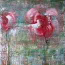 Lippenblüten", 140 x 100cm, Acryl/Mischtechnik auf LW