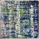 "Schattenweiher", 30 x30cm in 50 x 50cm, Mixed Media