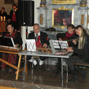 Die Zithergruppe v.l.n.r.: Maria Becker, Tilmann Ruß, an der Gitarre Carolin Lutz und Cathrin Ruß