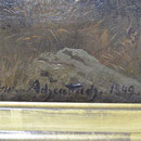 Signatur Landschaftsgemälde von O. Achenbach; Privatbesitz; Photo: G. Hoensbroech, Restaurierungsatelier Conservatio Artis, Engelskirchen
