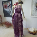 Magnifique violet obtenu avec la cochenille sur la mousseline de soie