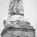 Construcción del monumento al Sagrado Corazón en 1930.