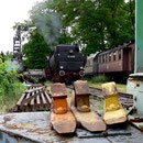 52 8095 macht am 14.06.2005 mit dem Interieur-Express Station im ehemaligen Aw Braunschweig - Foto: Marc Lewandowski IV