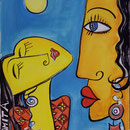 Lomita '98, Gouache auf Karton 75 x 55 cm im Auftrag Steakhouse ESCADOS 