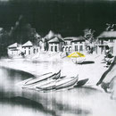 Gelber Sonnenschirm '04, Fotokopie auf Holzkasten 30 x 50 x 3 cm