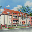 Berlin, Baseler Straße  '2, Airbrusharbeit auf Karton ca. 50 x 70 cm
