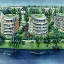 Berlin, Alt-Stralau 24-27, Airbrusharbeit auf Karton ca. 70 x 100 cm