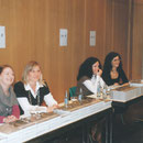 Noch entspannt, die Helferinnen beim Buchverkauf, v.l.Sabine Kramer, Marie-Christine Lichtenberg-Brandt, Maria Fortunato und Anke Meyer