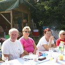 Frühstück bei traumhaften Wetter in Ilonas Garten .... bis 18.18 Uhr :-)