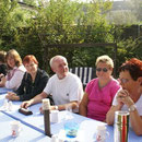 Frühstück bei traumhaften Wetter in Ilonas Garten .... bis 18.18 Uhr :-)